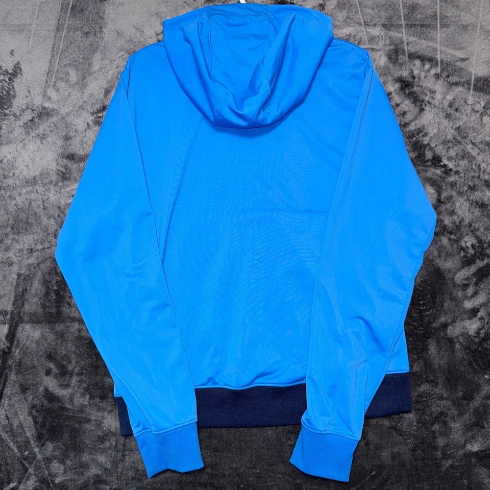 Nike Mens Colorblock Half Zip Hoodie Blue Navy Orange Swoosh Size M - Picture 2 of 15